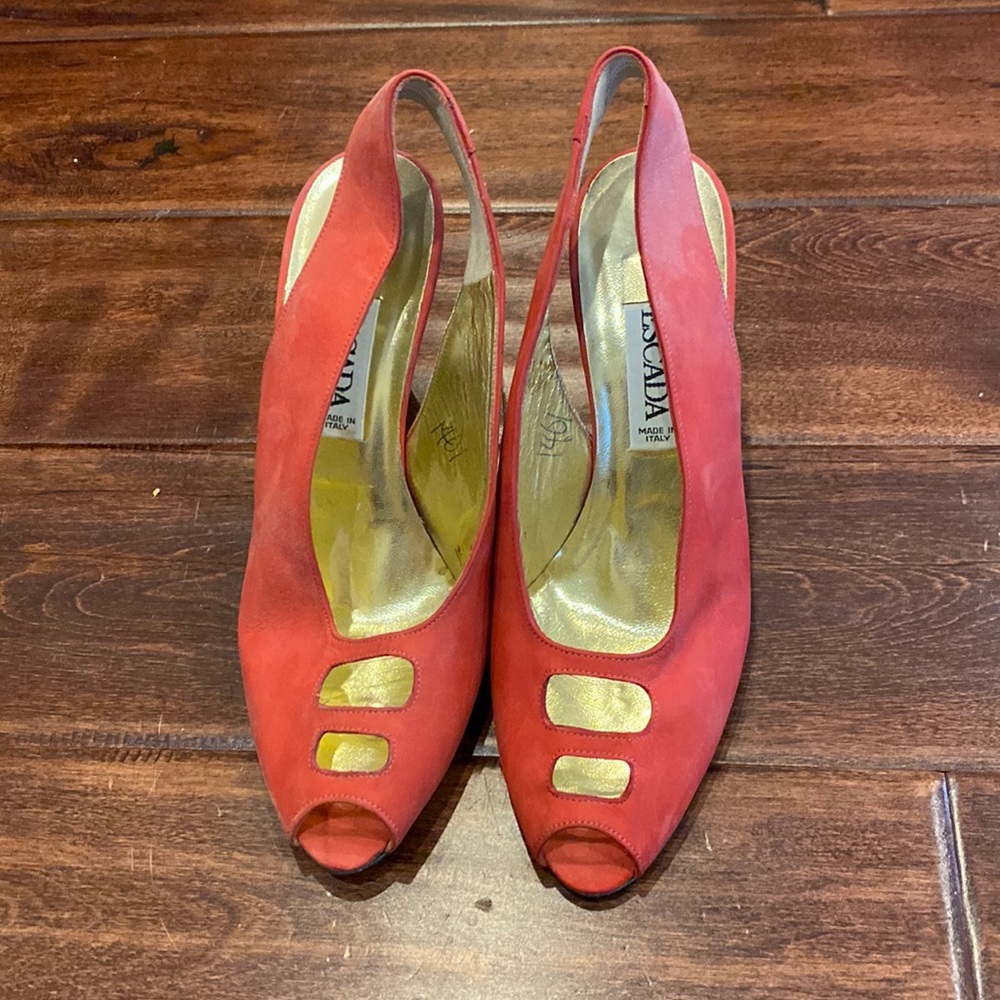 Vintage Escada Peep Toe Pumps New!!